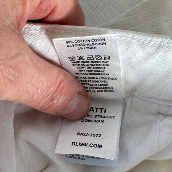 DL1961 Patti High Waist Notched Raw Hem Winter White Jeans Sz 29 - Picture 8 of 11
